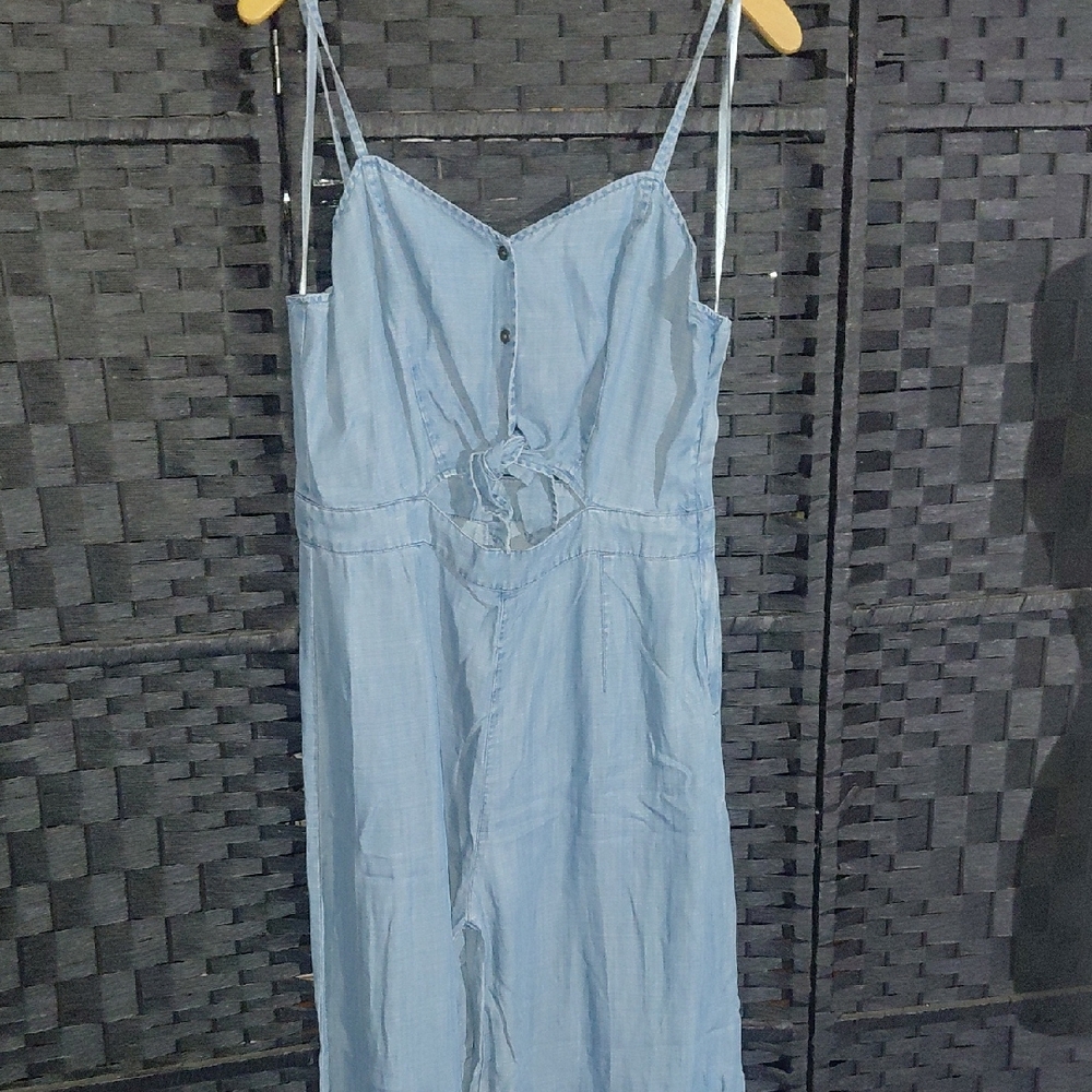 Guess Light Blue Denim Top with Navy Interior